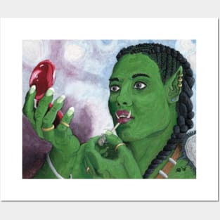 Female Orc Applying War Paint Posters and Art